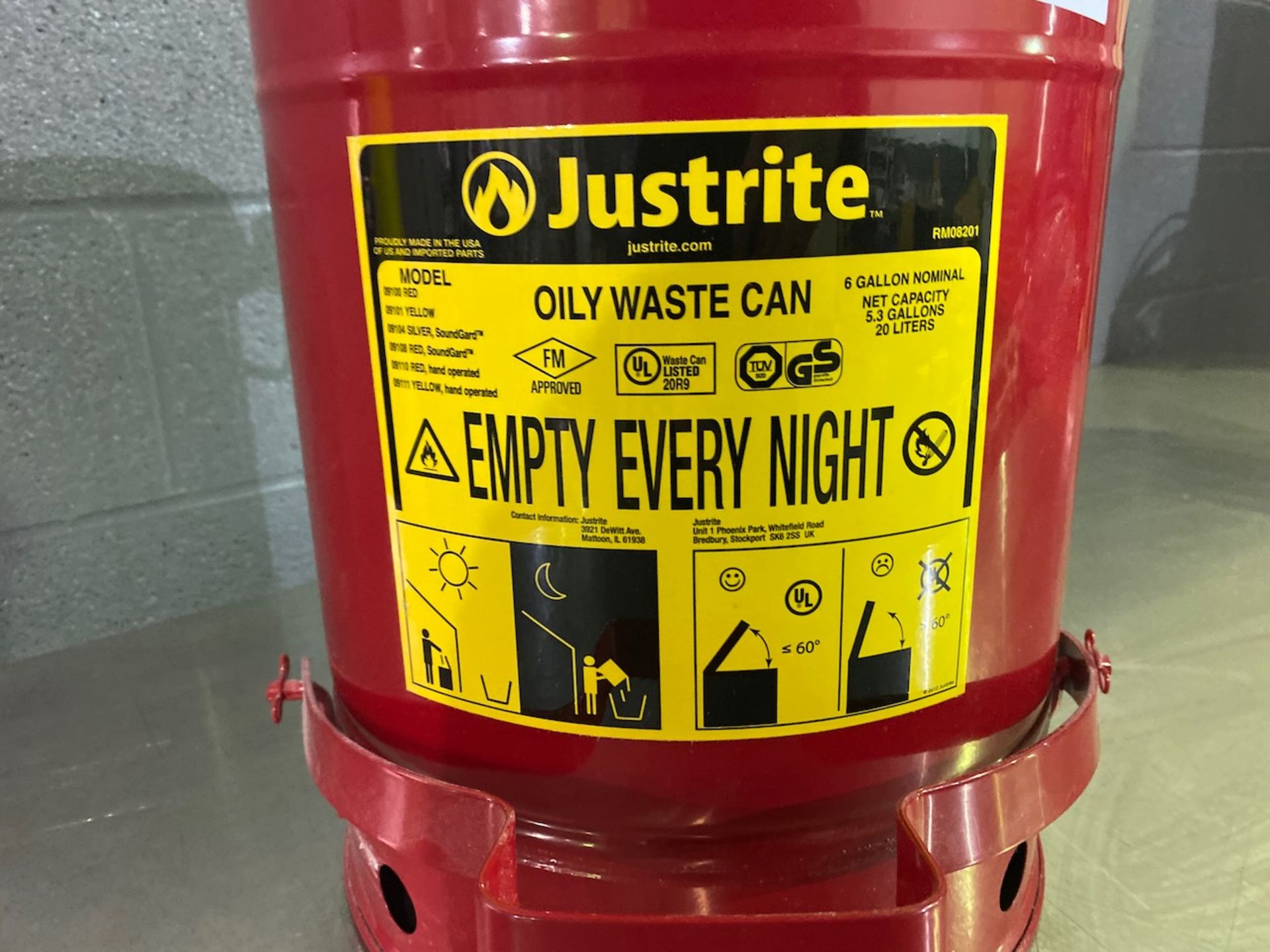 Justrite Oil Waste Can - Image 2 of 2