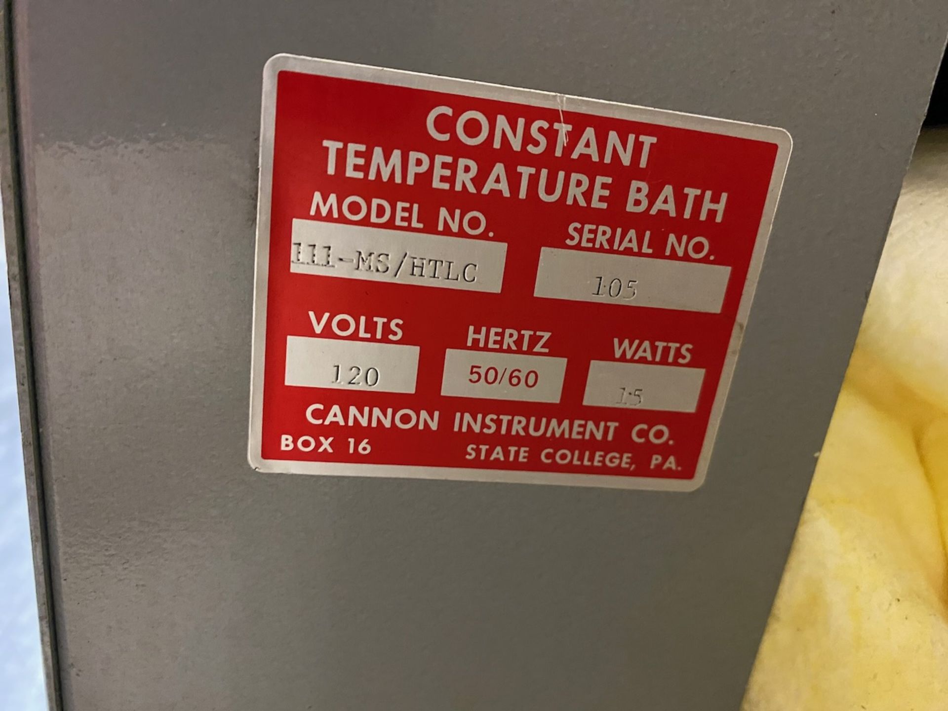 Canon instrument constant temperature bath, model 111-MS/HTLC, S/N 105. {TAG:1190180} - Image 4 of 4