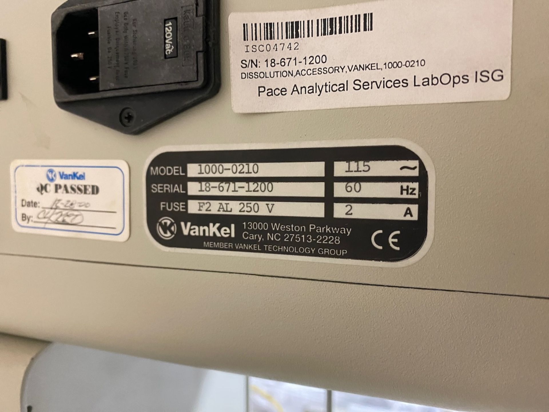 Vankel Bio-Dis dissolution system, model 1000-0210, S/N 18-671-1200. Systems Monitor - Image 9 of 9