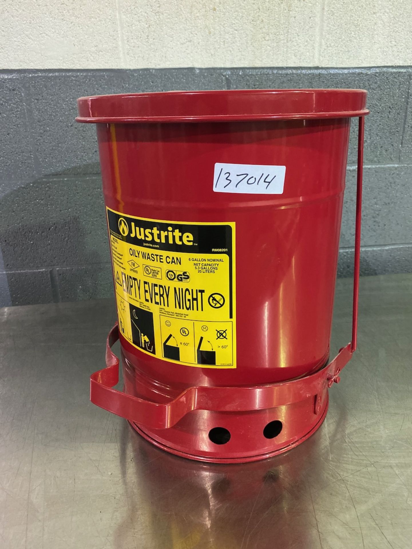 Justrite Oil Waste Can