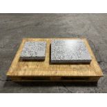 (2) Marble Slabs, (1) 22" x 18" and (1) 13.5" x 13.5"