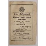 1948 All-Ireland Semi-Final Gaelic Football Programme. . Croke Park, Kerry v. Mayo. Original printed