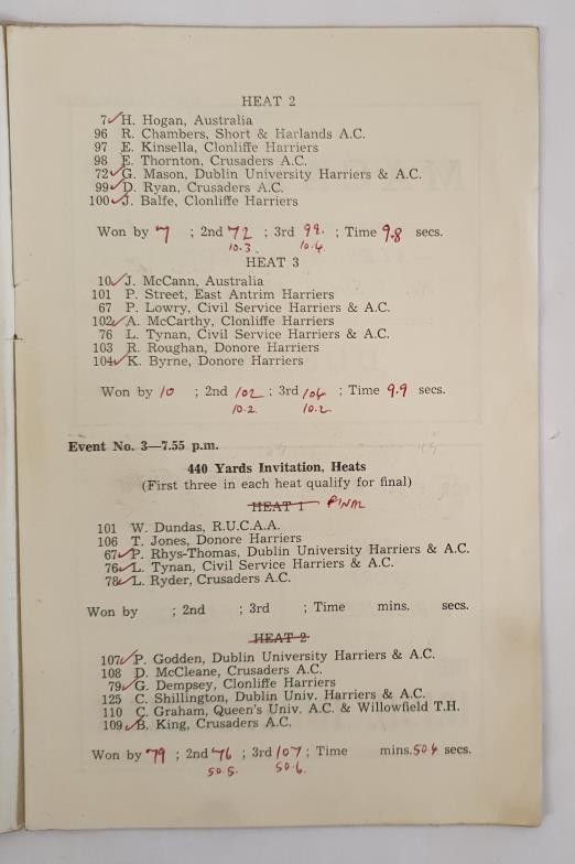 Rare Sports Programme. Amateur Athletic Union International Track and Field Clonliffe Stadium, - Image 3 of 3