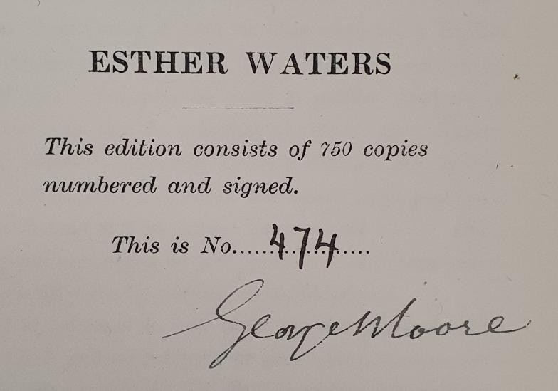 George Moore, Esther Waters, Limited Edition No.474/750 and signed by George Moore. London: - Image 3 of 3