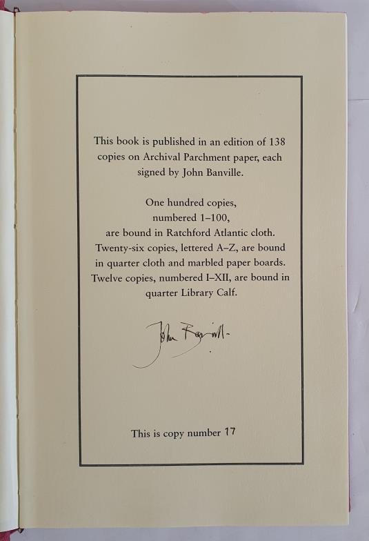 John Banville – Eclipse First UK Edition, Limited edition. . One of only 100 copies this being [# - Image 3 of 3