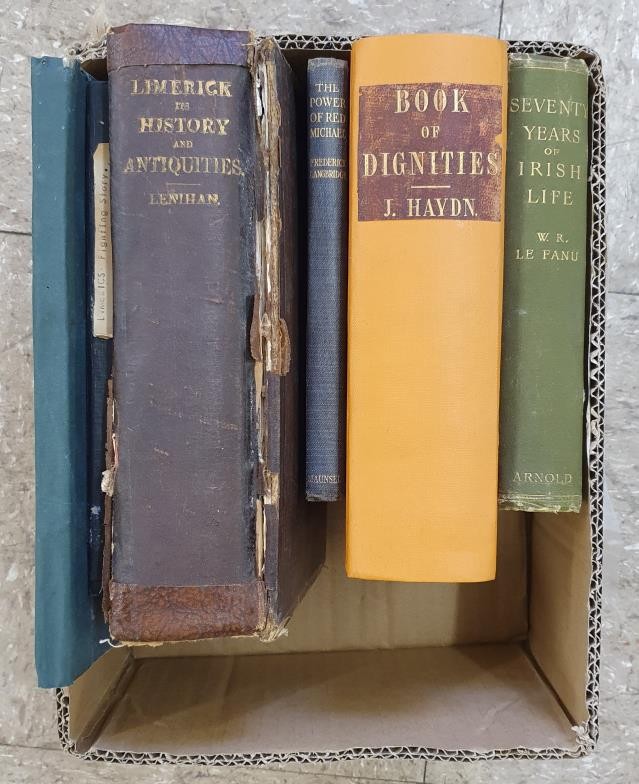 Limerick interest. Seventy Years of Irish Life by Le Fanu. 1899; Book of Dignities by Haydn. 1851;