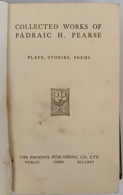 'The Complete Works of Patrick Pearse c. 1920 in five volume: Plays, Poems Stories; Political - Image 2 of 2