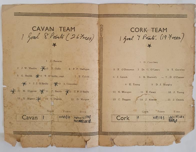 1943 All-Ireland Semi-Final Gaelic Football Programme. . Croke Park, Cork v. Cavan. Original printed - Image 2 of 2