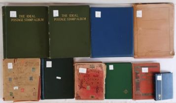 A Collection of c.8 World Stamp Albums, fixed, hinged etc. includes some Irish, plus two empty