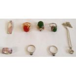 Collection of Silver Jewellery, rings etc.