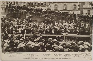 Reception of the ‘All Blacks’’ March 6th 1906, Auckland. Beattie & Co. unused. Circa 1920