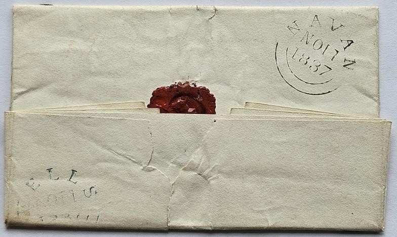 1837 Entire Letter, Navan To Kells, with manuscript 3 on front, and on reverse double arc date - Image 2 of 5