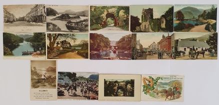 Postcards - County Kerry, a collection which includes Denny Street, Tralee, Meeting of the Waters,
