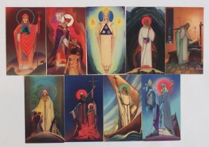 Set of Cards of Irish Saints illustrated by Richard King and Published by the Capuchin Annual.