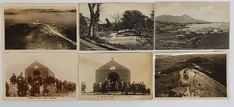 County Mayo. Croaghpatrick, Westport. [view of houses on the shore etc]; The Church Croagh