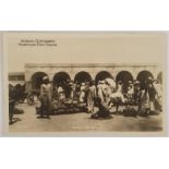 Native Market. Gordon Stationery Khartoum, Port-Sudan. Black and white, unused. Circa 1920