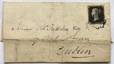 Cavan Postal History - 1842 EL to James McFadden Esq, 17 Stephens Green, Dublin from William Worthy,