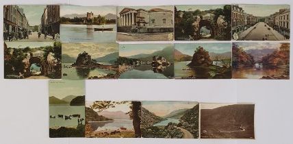 Postcards - County Kerry, a collection which includes Court House Tralee, Ross Castle from Lake,