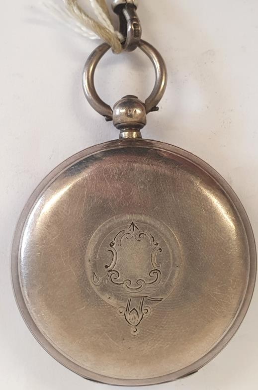 A Victorian Silver Cased Pocket Watch in running order, Hallmarked London, for c.1890 with a - Image 6 of 7