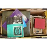 Large Box of Mixed Irish and World Postage Stamps - loose, albums etc.