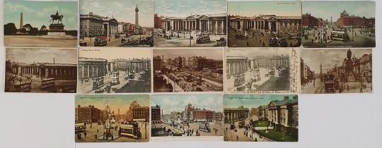 Postcards - Dublin, a collection which includes Sackville Street-G P O and Nelsons Pillar, College
