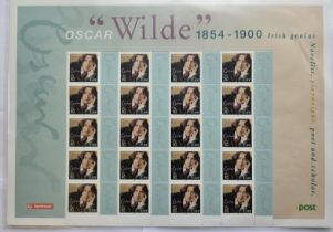 2000 Ireland Oscar Wilde Personalised Stamp Full Sheet Mint Never Hinged; along with Oscar Wilde