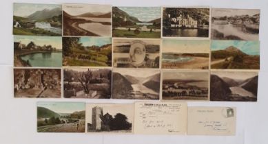 Postcards- County Wicklow/Galway/Donegal, a collection consisting Moore's tree, Avoca Wicklow, Cross