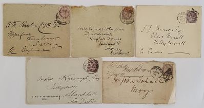 Ireland - Postal History - a Collection of (mostly) Stamped and Addressed Envelopes c.1880's/90's