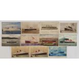 Irish shipping vintage interest mostly. 4 cards of the Lusitania; The Irish Mail Boat approaching