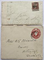 1855 Envelope to Barrick Street, Tullamore, One Penny Red, double arc Tullamore and Moate date
