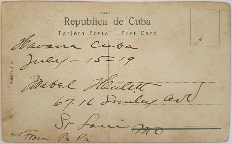 Habana: Chiva Criandra. Nursing Goat. Republica de Cuba. Colour. postally used. 1919. Wonderful - Image 2 of 2
