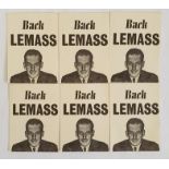 Irish Politics - "Back Lemass", Election Cards, c.1950's/60's, c.5cm x 6.75cm (6)