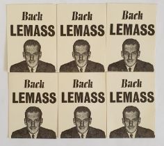 Irish Politics - "Back Lemass", Election Cards, c.1950's/60's, c.5cm x 6.75cm (6)