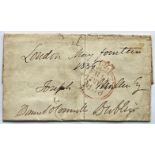 A postal wrapper, London, May 14th 1836, with wax seal, addressed to Joseph D. Mullen Esq., signed