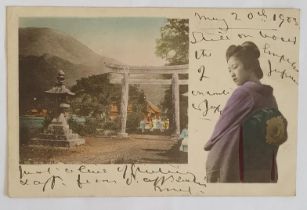 From Japan to Mullingar in 1903. Colour landscape and domestic scene and portrait of a lady.