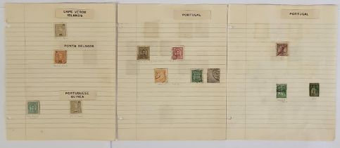 Early Stamps. Portugal and its Dependencies. Portugal Circa 26 stamps, hinged, 1886 on, Cape Verde