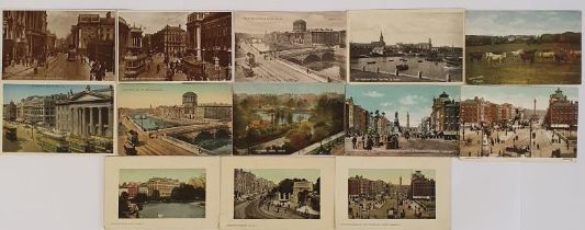 Postcards - Dublin, a collection which includes Howth Castle, Sackville Street, Dun Laoghaire from