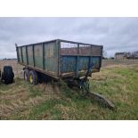 AS twin axle muck cart, drop down sides