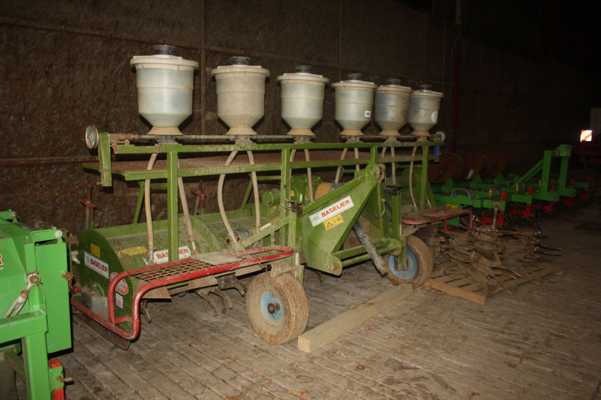 (01) Baselier 4 row rota tiller with crumbler roller and hood, fishtail granular applicator with - Image 2 of 4