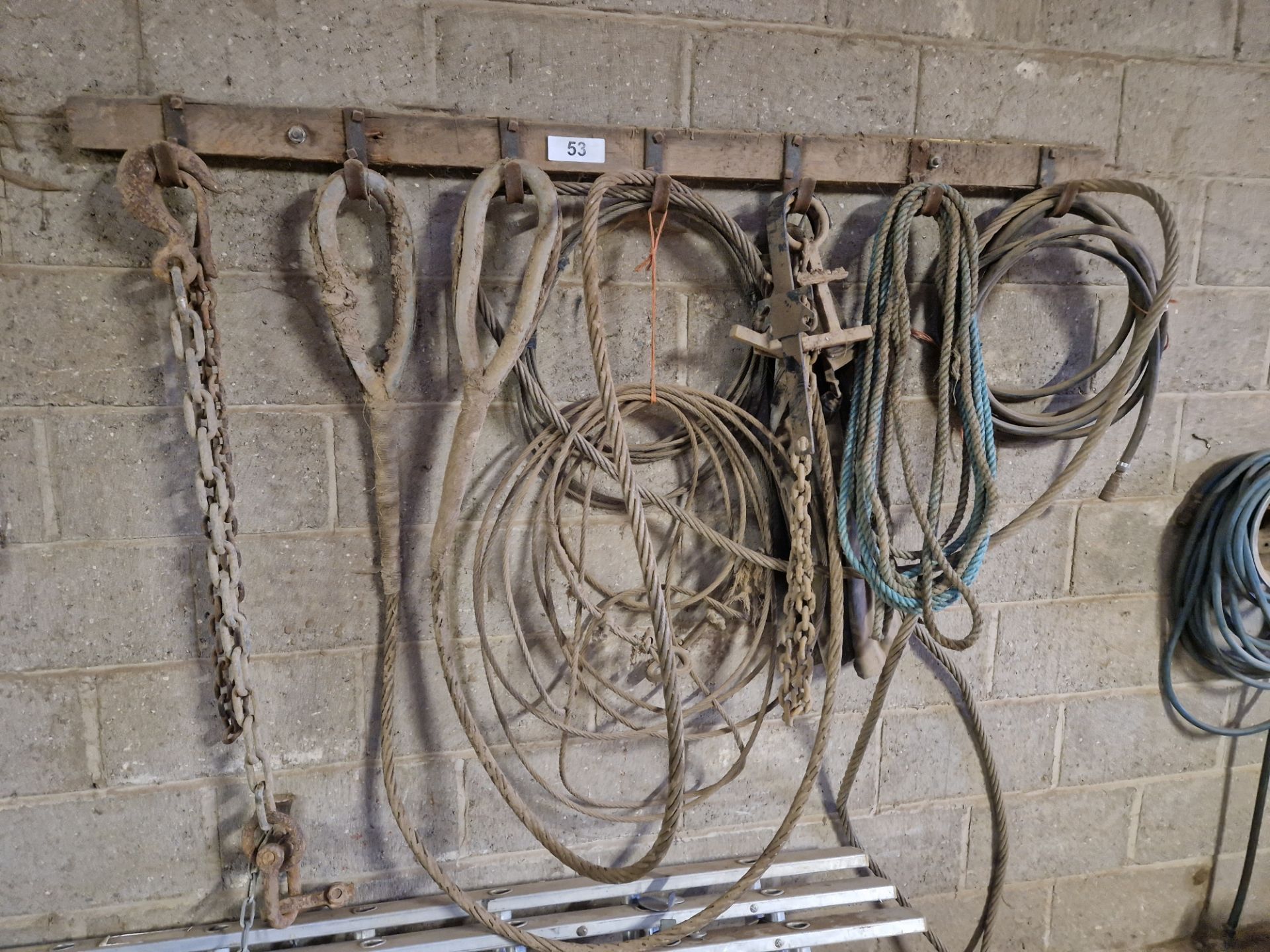 Rack of chains & wire rope