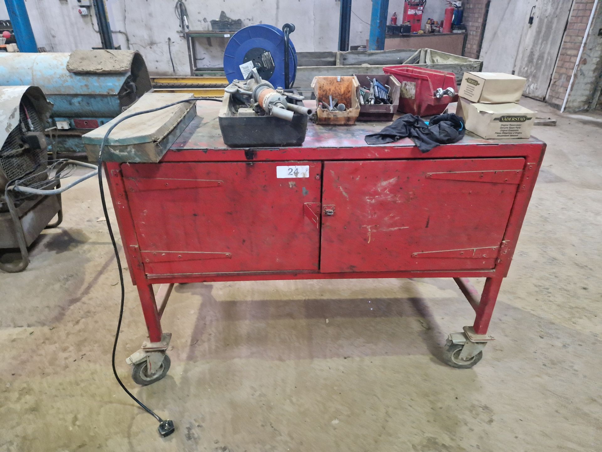 Workshop mobile tools cabinet on wheels & contents