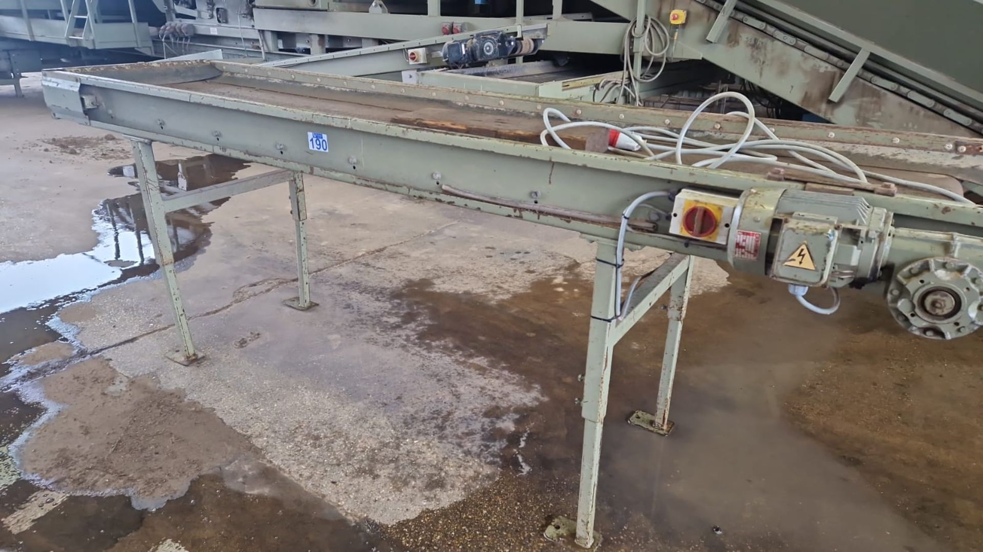 Herbert flat belted conveyor, 3m long x 600mm