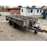 Ifor Williams twin axle drop sided flat trailer 12ft x 5ft 6in with spare wheel