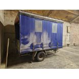 Farm converted trailer, curtain sides 10ft x 7ft wide on transit chassis, ball towing hitch