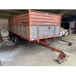 (84) Foster Load-Master 10 ton tipping trailer with dual axle with rocking beam, drop down sides