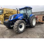 (17) New Holland T6 180 4wd tractor, 50k, Air Brakes, 6 cylinder, 150 hp, 2,900 hrs, Air Con, sold