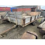 Ferguson single axle 2 ton tip trailer circa 1950 with drawbar shoe skid plate