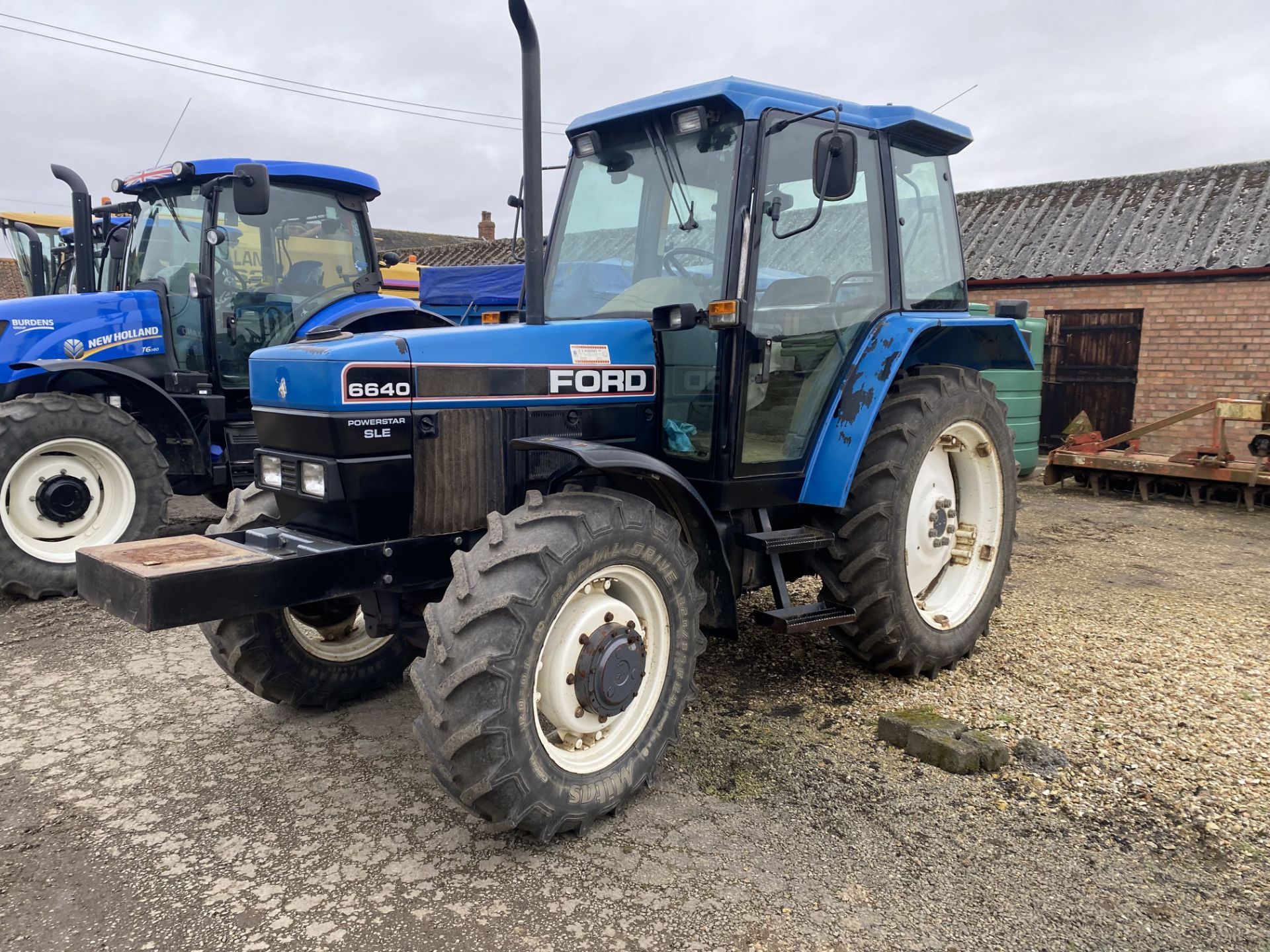(96) Ford 6640 SLE (Powerstar), 4wd Tractor, Air Con with 6,500 hrs Reg N740 PEE, Rear tyres 13.6