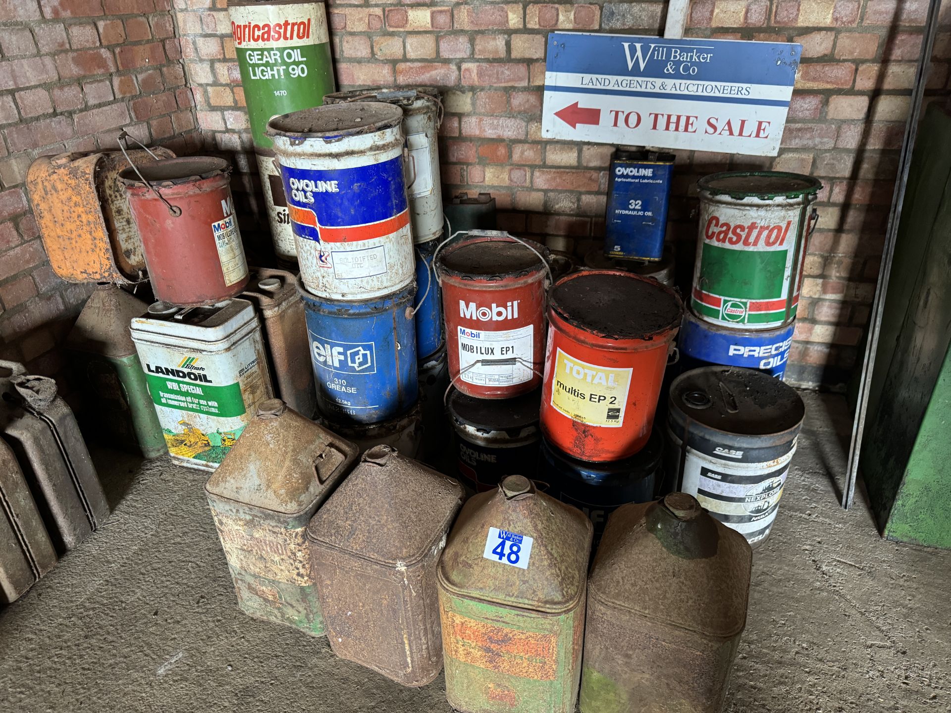Castrol 5 gallon tins & qty of others