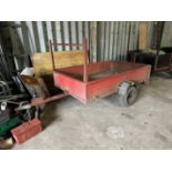 Single axle car trailer with ladder rack, jockey wheel, 5ft 6in long x 3ft 6in wide